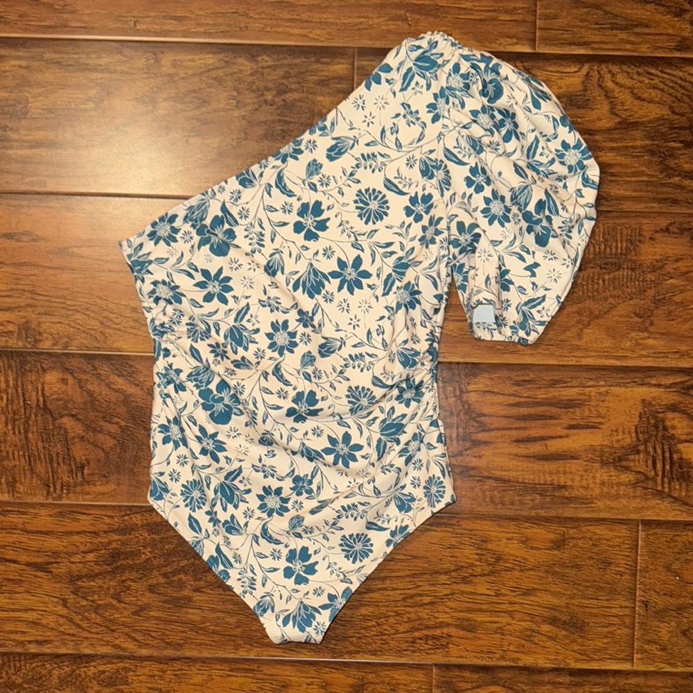 Floral free people One-Shoulder Bodysuit